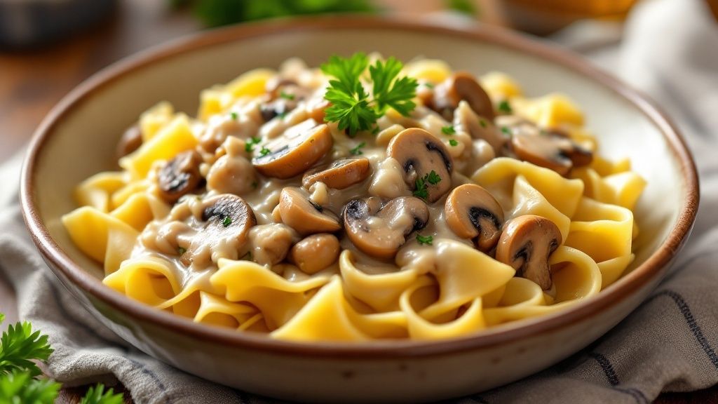 Delicious One Pot Mushroom Stroganoff