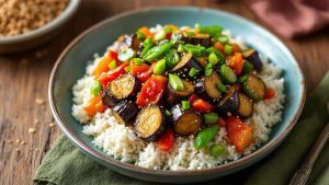 Eggplant and Miso Stir-Fry