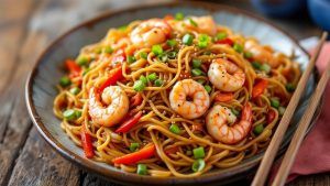 Quick and Easy Shrimp Yakisoba Noodles