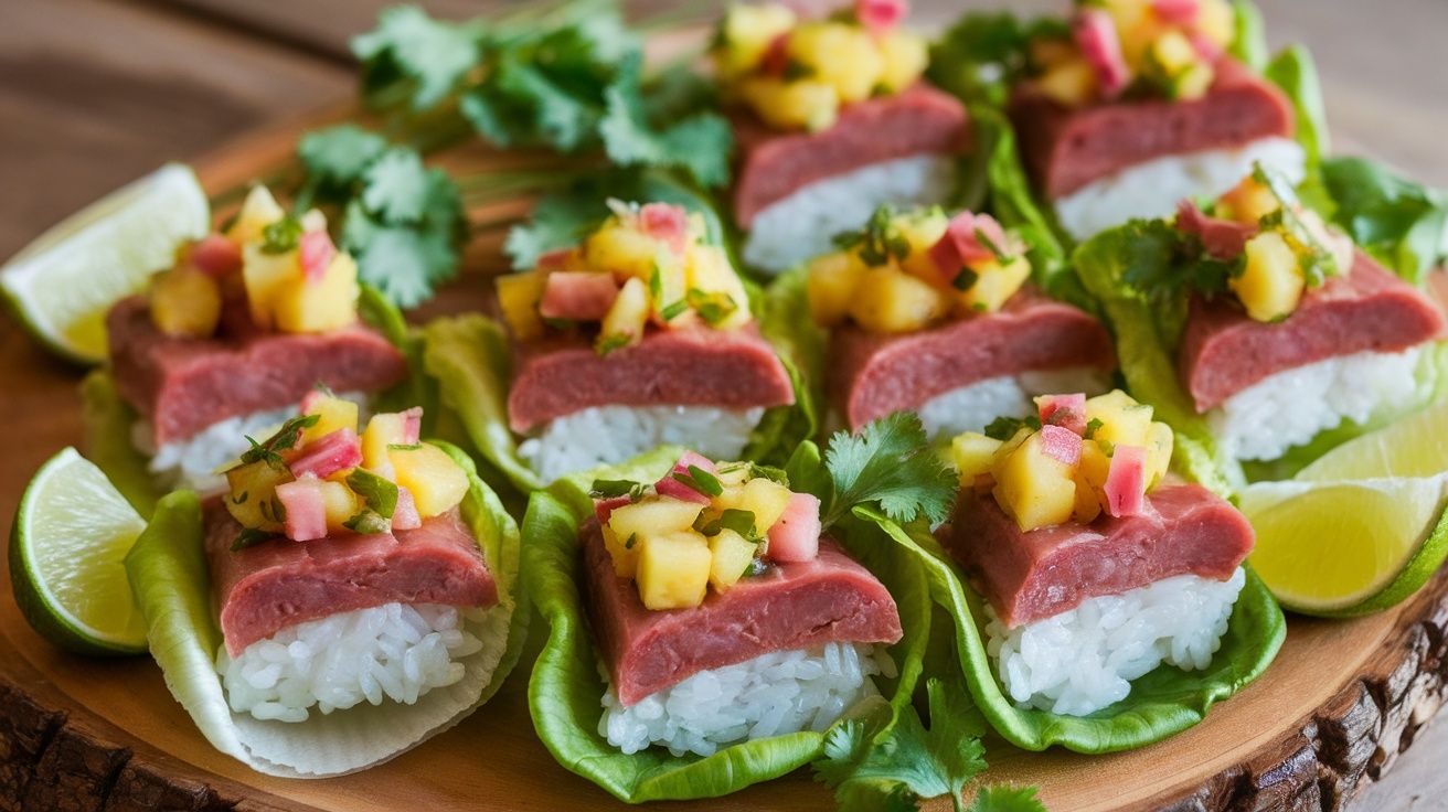 Musubi Lettuce Wraps with Pineapple Salsa