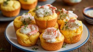 a plate of Mini Crab Muffins