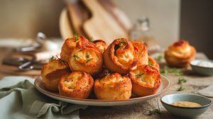 Savory Red Pepper and Cheese Gougères