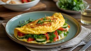 vegetable omelet on a plate