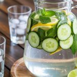 Refreshing cucumber mint infused water
